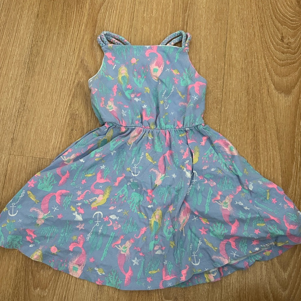 Isaac Mizrahi Kids Dress with Mermaid Print in Blue and Pink